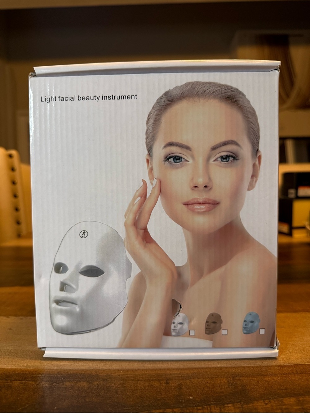 LED Light Facial Beauty Instrument Mask - Silver